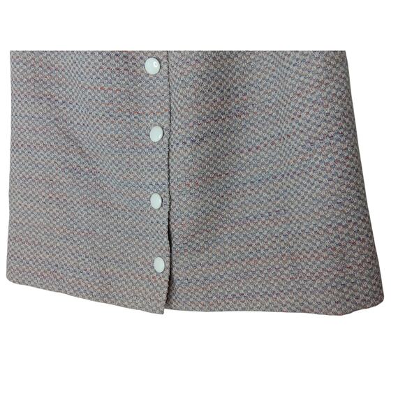 Chloé Pink Purple Tweed Wool Skirt S/M Button Front France Lined Classic Mod - Picture 3 of 9